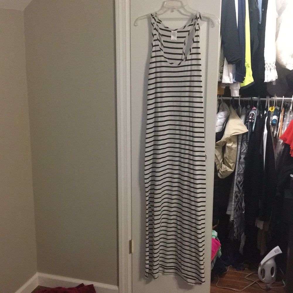 Black and White Striped Maxi Dress Size Small